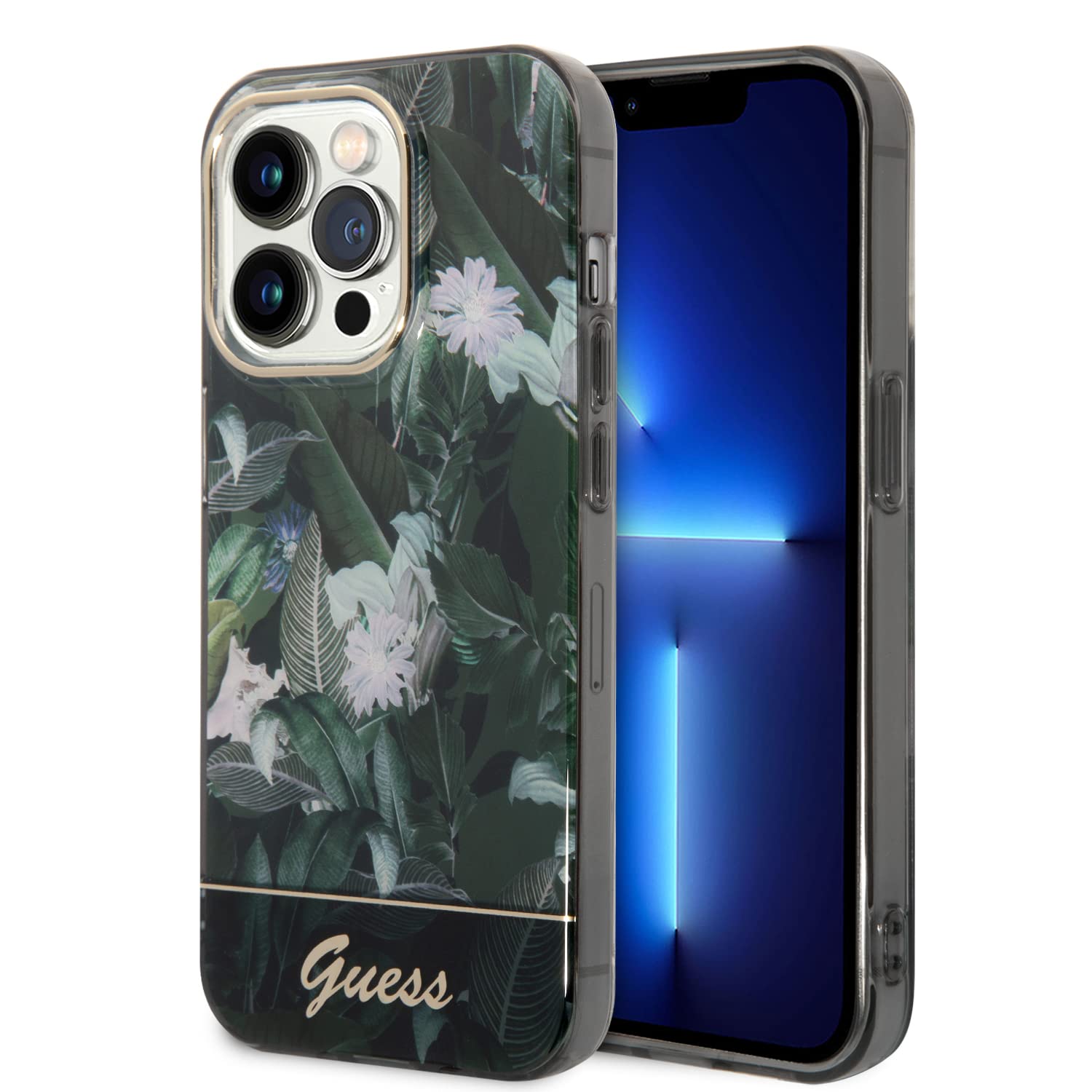 Guess Jungle Collection GUHCP14LHGJGHA Hardcase für iPhone 14 Pro 15.5 cm grün