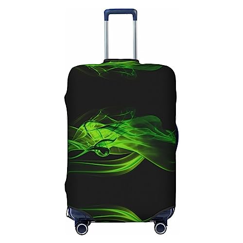 Miniks Green Smoke Abstrakte Reisegepäckabdeckung, robuster Kofferschutz, passend für 45,7 - 81,3 cm große Gepäckstücke, klein, Schwarz, Small