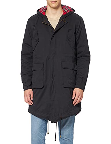 Merc of London Herren, Parka, Mantel, Tobias, Noir (Noir), Medium (Herstellergröße: M)