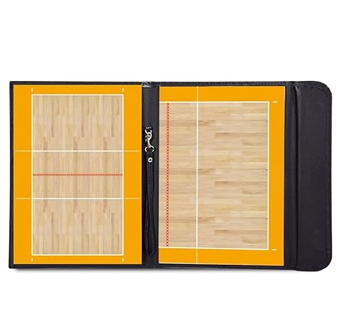 Coaches Taktische Tafel, Tragbares magnetisches Taktik- und Strategiebrett for Basketball, trocken abwischbares Coaching-Markerboard, Trainer-Zwischenablage-Set mit Spielermarkern und Stift(Volleyball