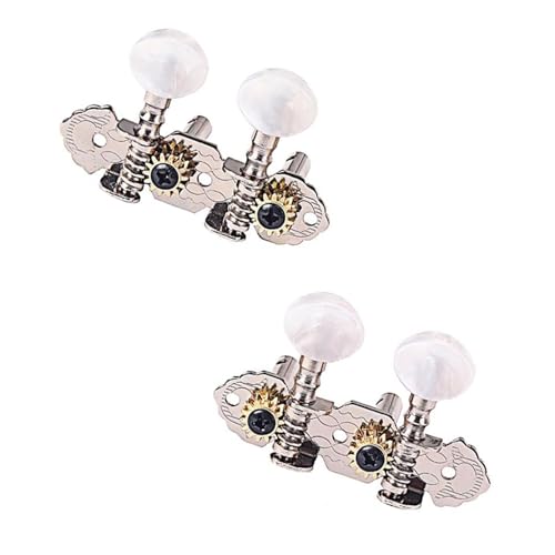 Strings Tuning Pegs Mechaniken Für Gitarre 1R1L Gitarrensaiten-Knopf-Stimmwirbel-Tuner-Set mit Schraubendichtungen, für 4-saitige Zigarrenschachtel-Ukulele