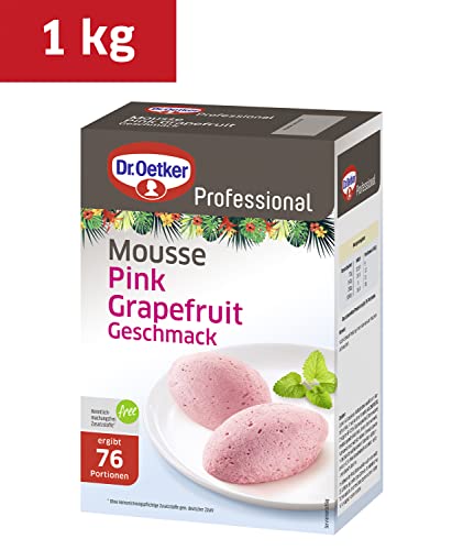 Dr. Oetker Professional Mousse Pink Grapefruit-Geschmack, Dessertpulver in 1 kg Packung, Schnelle und einfache Zubereitung, Erfrischend, Ergibt 76 Portionen