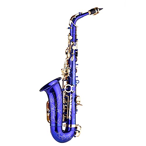 Messinggraviertes EB E-Flat-Alt- Saxophon SAX Abalone Shell- Tasten Windinstrument mit Gehäusehandschuhen Tuch Gürtelbürste