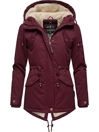 MARIKOO Damen Winter Jacke Baumwolljacke Kurzmantel Manolya Rosa Gr. M