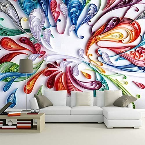 Kreative Bunte Florale Abstrakte Linien 3D Tapeten Wanddekoration Fototapete Sofas Wohnzimmer Wandbild Schlafzimmer-250cm×170cm