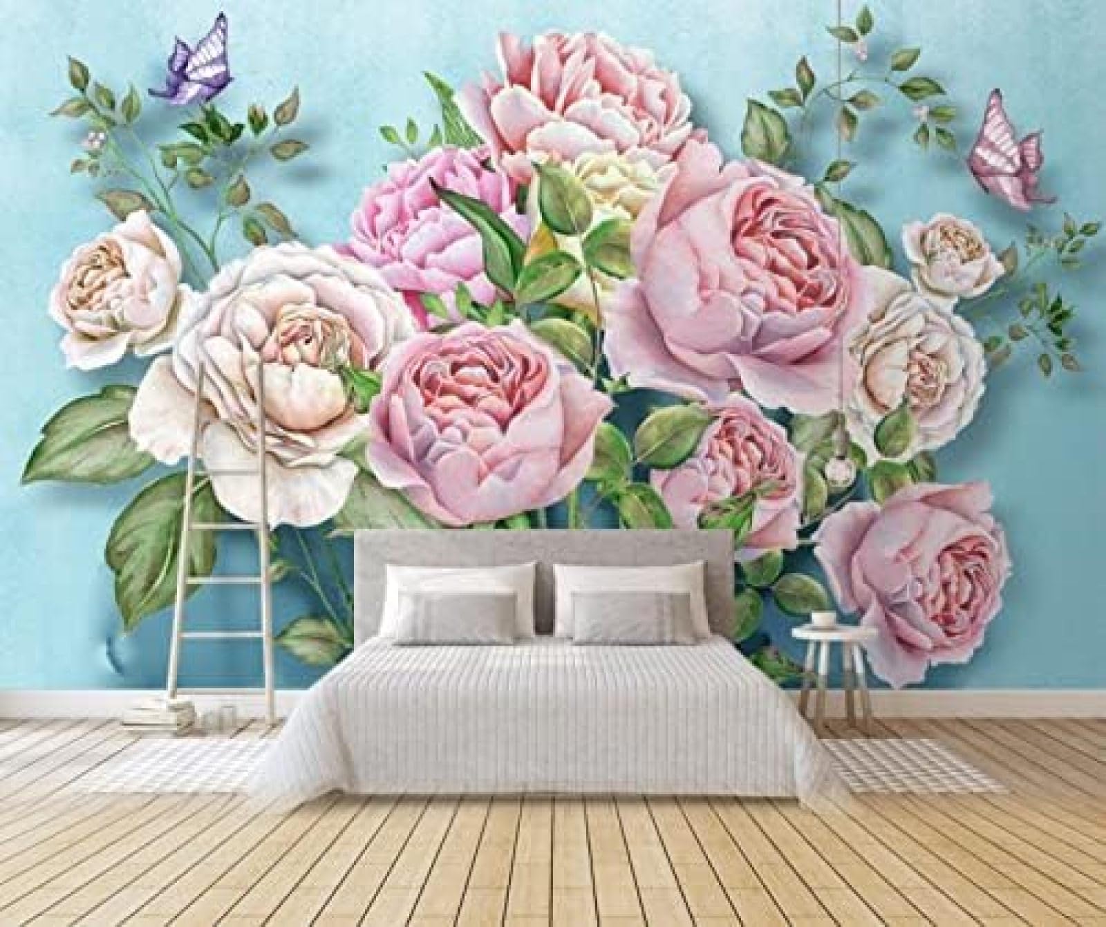 XLMING Aquarell Blume 3D Tapete Wohnzimmer Sofa Schlafzimmer Esszimmer Home Dekoration Wand-300cm×210cm