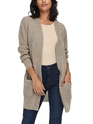 JdY Damen Jdymiggy Megan L/S Cardigan Knt Noos Strickjacke, Cement, M