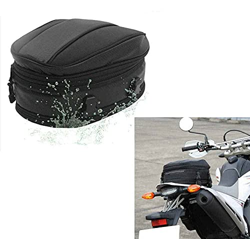 Motorrad Rücksitz Tail Pack Tasche Wasserdicht Leder Erweiterbar Gepäcktasche PU 7.5-10L Kapazität für Universal Fit