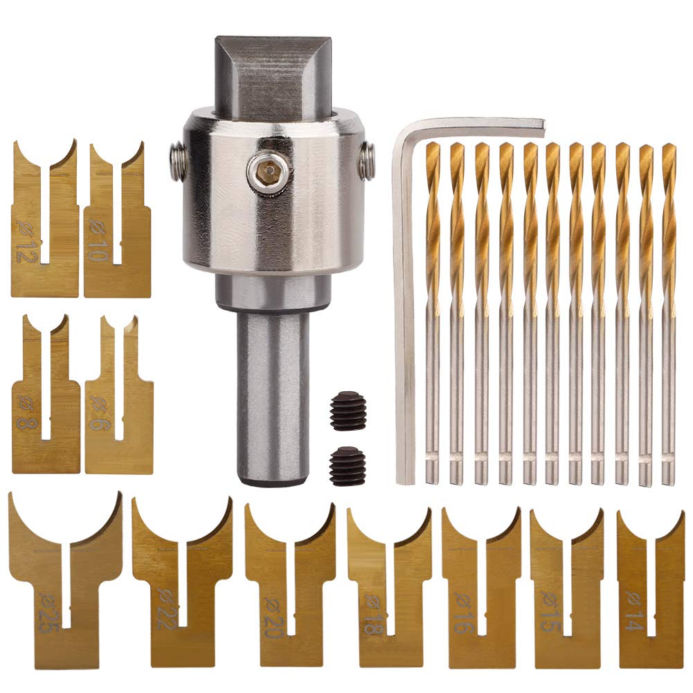 Frässchneider, Holzperlenbohrer, Perlenbohrer, Holzbearbeitungswerkzeug-Set, 6–25 mm Hartmetall-Fräser, Kugelblattbohrer, Holzperlen-Bohrer, 26-teilig