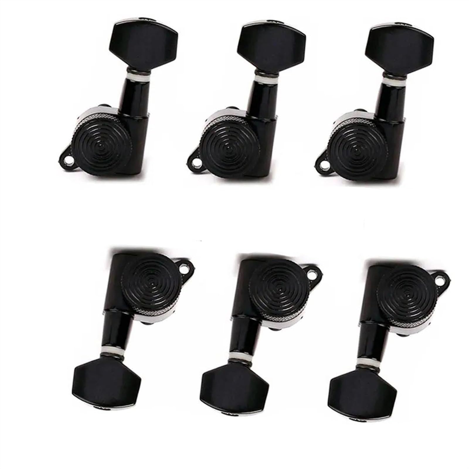 Strings Tuning Pegs Mechaniken Für Gitarre 1 Set 6L geschlossene Stimmwirbel für E-Gitarren-Instrumente, schwarz, Gitarrenbauer-Versorgung