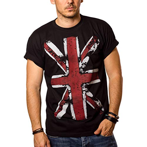 Vintage England T-Shirt Union Jack Flagge schwarz Männer XL