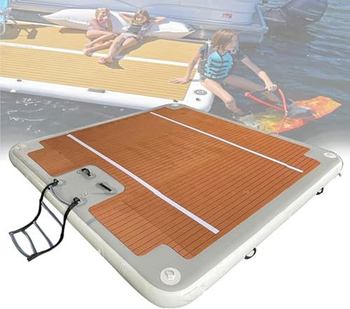 Aufblasbares Deck-Schwimmpad für Boote, aufblasbare Schwimmwasserplattform, aufblasbares schwimmendes Wasserdock, Floß, 5–8 Personen, schwimmende Plattform für Pool und Strand, aufblasbares