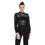 JdY Damen Jdyavery L/S Lace Top Jrs Noos T-Shirt, Schwarz, M EU