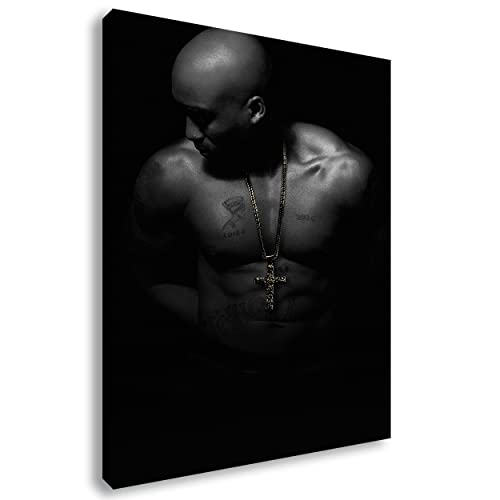 Artis Prints Leinwandbild 2Pac | Schwarz WeiÃŸ Fotografie, Tattoos - Körper, Inneneinrichtung Deko, Klein bis XXL, Wohnzimmer Schlafzimmer