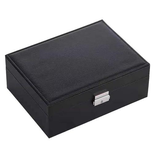 KUAIYIJU Eleganter Schmuck Aufbewahrungskoffer Praktischer Schmuck Organizer PU Leder Ohrringe Ringe Präsentationsbox Stilvolles Geschenk Für Sie Aufbewahrungskoffer