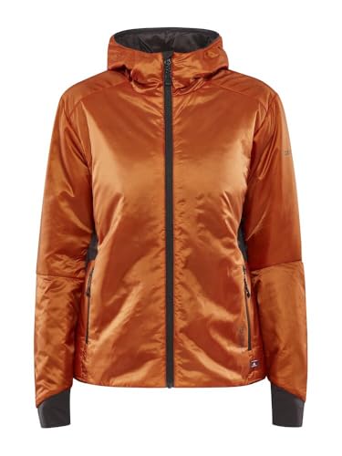 Craft ADV EXPLORE LIGHTWEIGHT | Leichte Jacke Damen M | Chestnut | Packbare Outdoorjacke Damen | PrimaLoft-Isolierung | 2 Reißverschlusstaschen | Kapuze | Stretcheinsätze | Wanderjacke Damen