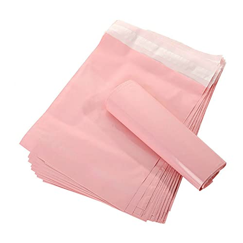 Versandbeutel Blickdicht Plastik, 100 Pcs Mailers Pink Translucent Courier Packing Bags Letter SuppliesWaterproof Bags Material Envelope Mailer Postal Mailing(32X52cm)