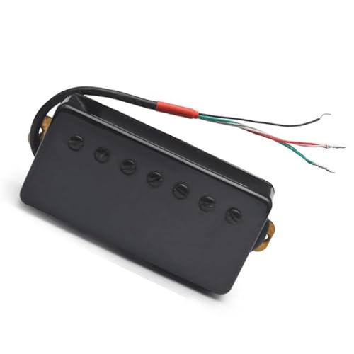 Gitarren-Tonabnehmer 7-saitige Gitarre Messing Cover Humbucker Schlitz 8,5K/14K Coil Splitting Pickup Für 7-saitige E-Gitarre (Color : Black Neck)