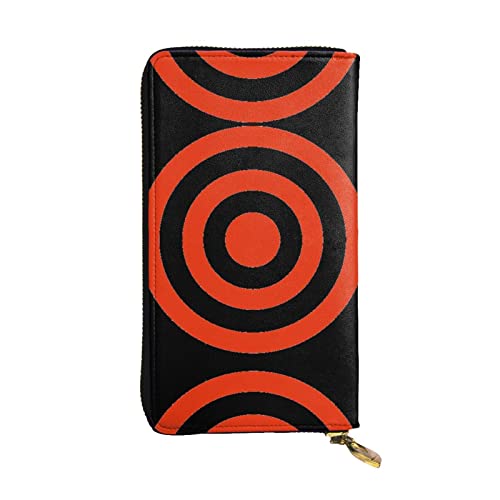 Design Target Leder lange Clutch-Brieftasche: 19 x 10 cm, bequem, leicht, wasserdicht, langlebig, schönes Geschenk, Schwarz, Einheitsgröße, Schwarz , Einheitsgröße