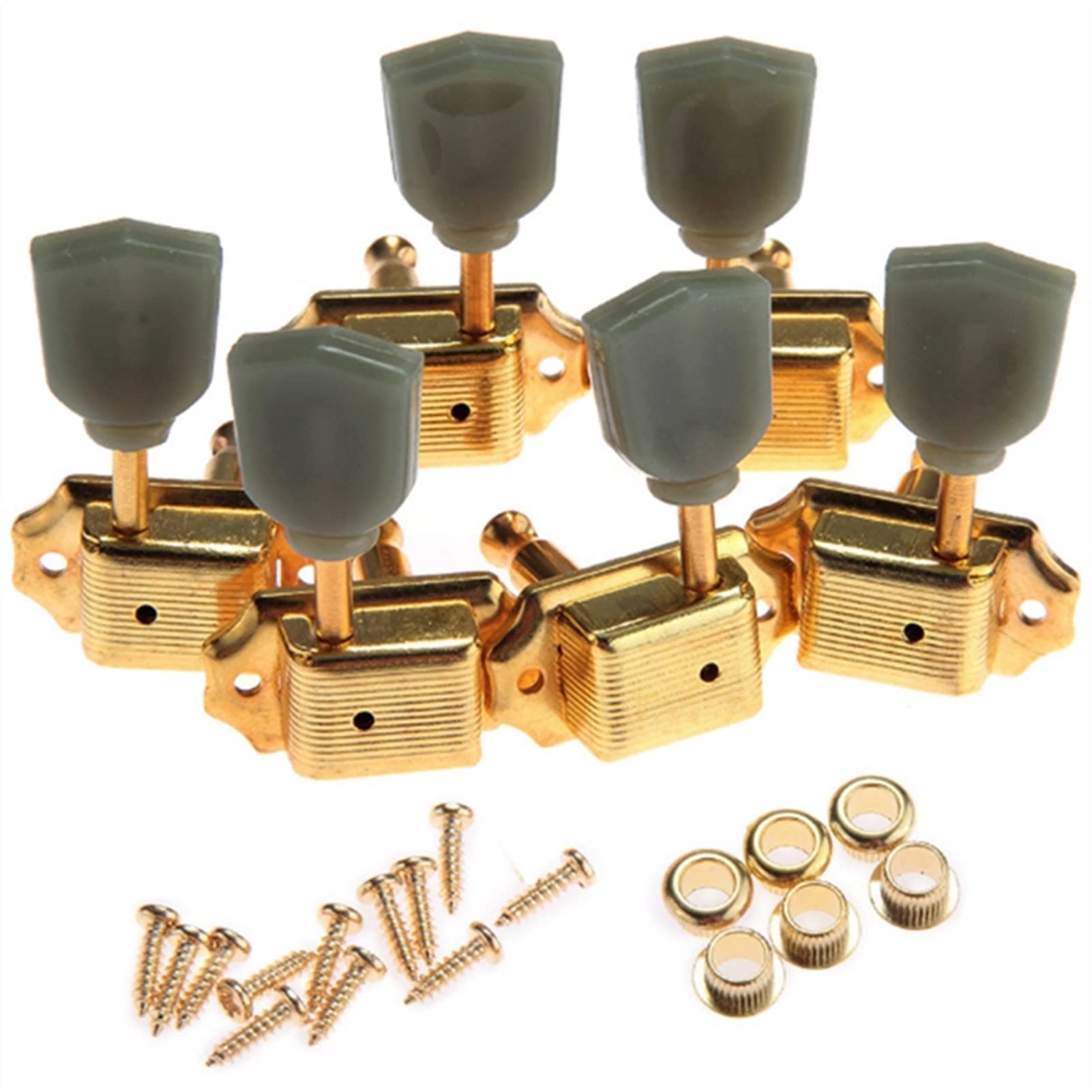 Gitarren Stimmwirbel Gitarre Versiegelte Tuner Tuning Pegs Maschinenköpfe 3 Rechte Hand 3 Linkshänder Bassgitarre, Golden