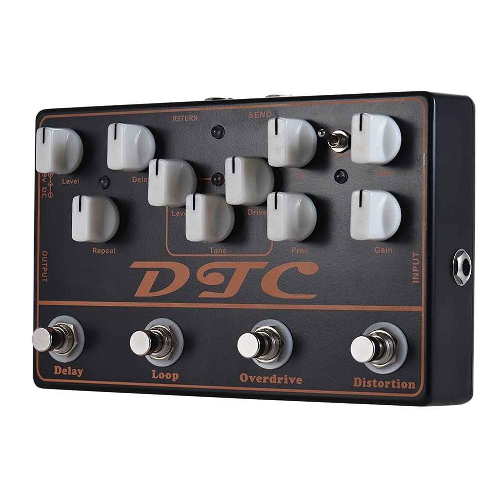 Btuty Effekte für DTC 4-in-1 Elektrische Gitarre Verzerrung mit Pedal + Overdrive + Loop + Verzögerung