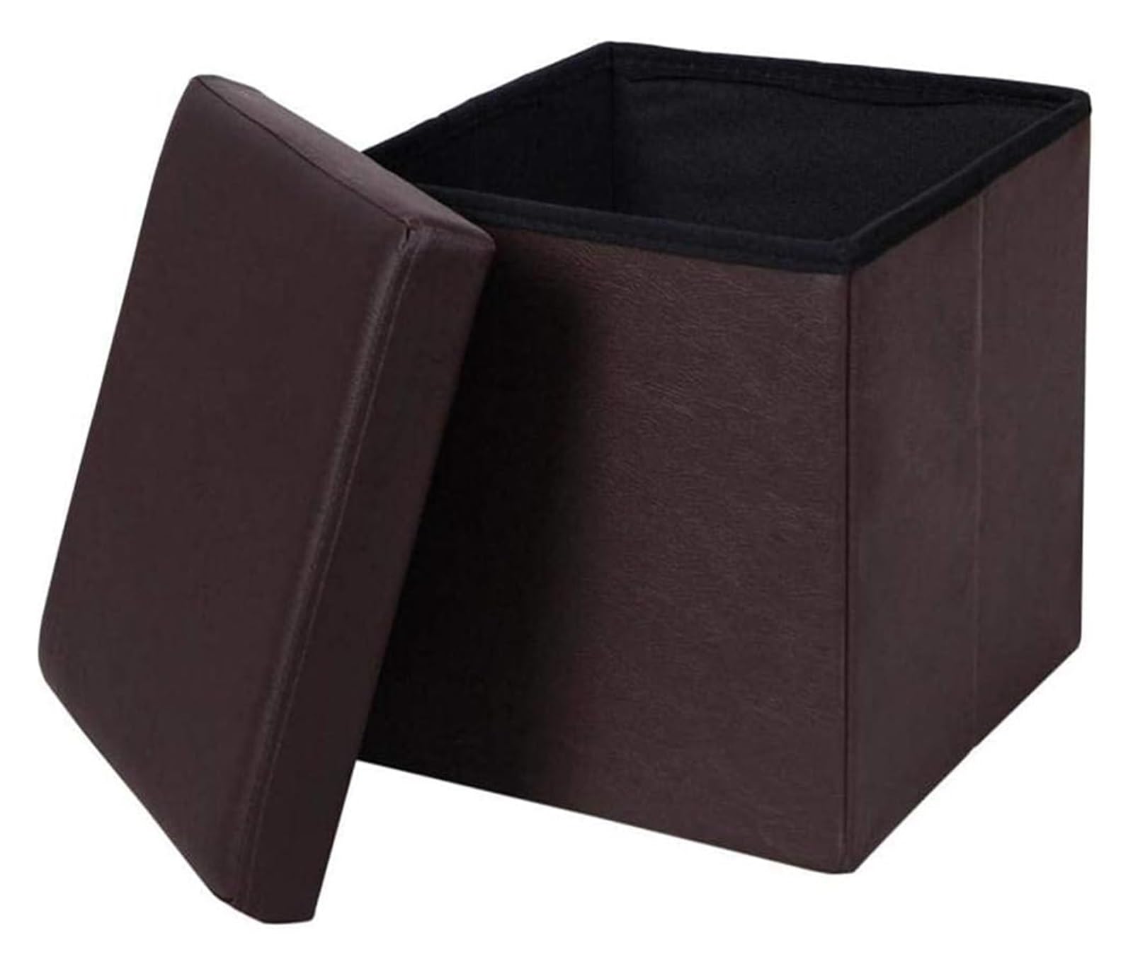 RAABYU Sitzbank mit Stauraum, Hocker, Leder, Fußhocker, Faltbarer Würfel, Spielzeugkiste, Organizer, Box, Pouf, Truhe, Einzelsitz, Beige