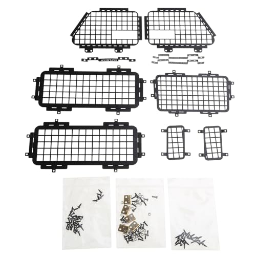 Aurgiarme Fernbedienung Spielzeug 3D Metall Fenster Mesh 7PCS Fenster Schutz Net Geändert Teile Für D90 MN99S 1/12 Spielen Fahrzeug ACCS