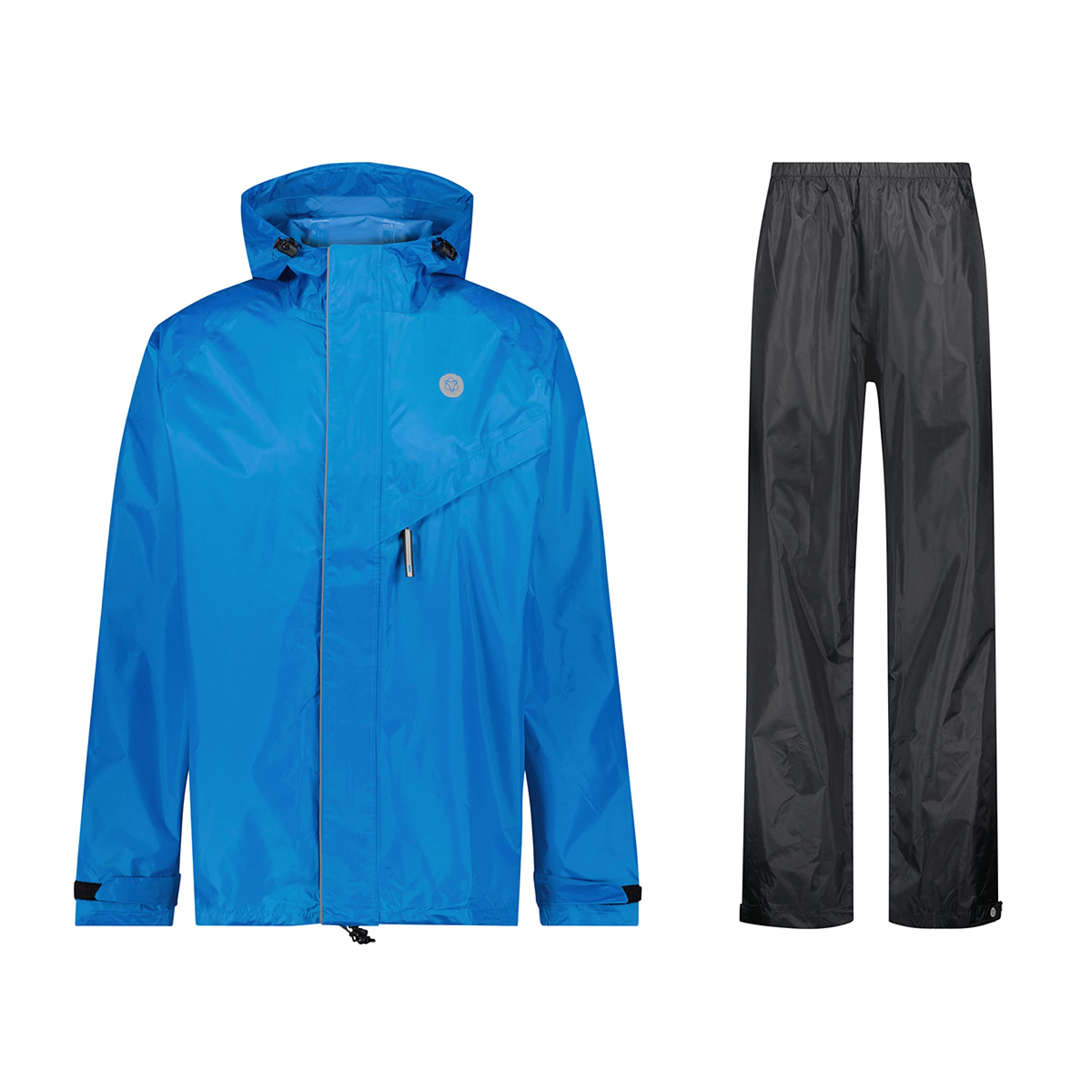 AGU Essential Passat Regenanzug, Regenkleidung Fahrrad Herren & Damen, Wasserdicht & Reflektierend, 100% Recyceltes Polyester, Unisex - L - Blau