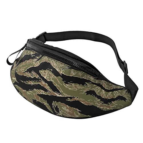 Tiger Stripe Camo Hüfttasche für Damen & Herren Hüfttasche Reisen Yoga Gym für Outdoor Workout Sport Reisen Laufen, Schwarz , Einheitsgröße