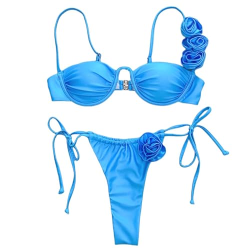 Frauen 3D Badeanzug Schwimmen Kostüm Set Geraffte Schwimmen Top Und Niedrige Taille Unten Zwei Stücke Badeanzug Schwimmen Tragen