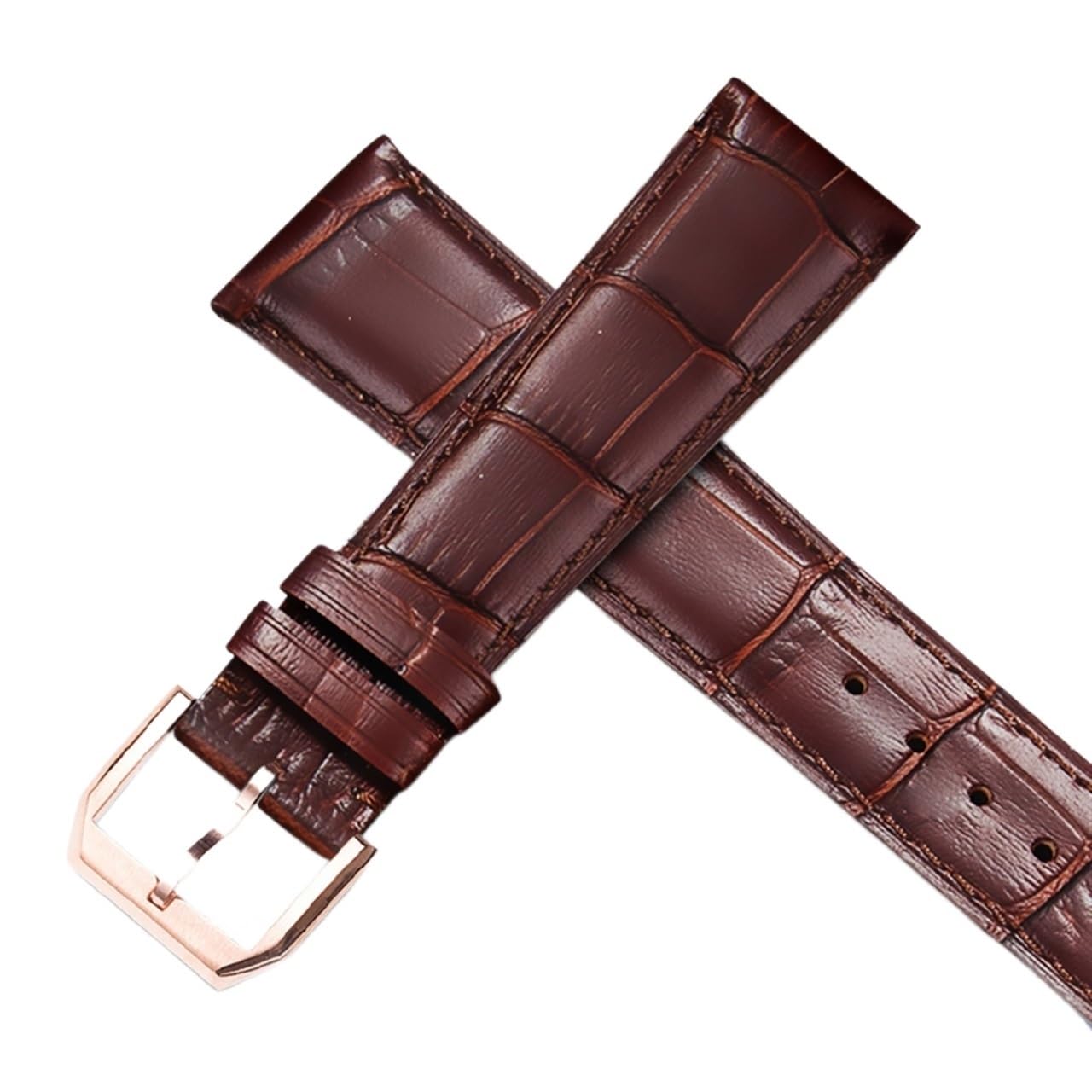 SCRUBY Beobachten Sie Armband für IWC Pilot Watches Portofino Portugieser Männer Strap Watch Accessorie Real Leder Uhren Band Uhrengürtelkette(Brown-RoseGoldClasp1,20mm)