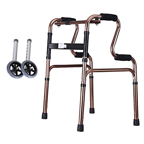 Gehgestell Mobilitäts-Gehhilfe für Senioren, Rollator, Hilfslauffrakturhilfe für ältere Menschen, Armlehne mit Behinderung, übergewichtige Patienten, Gehgestell, höhenverstellbar (Farbe: Metallic,