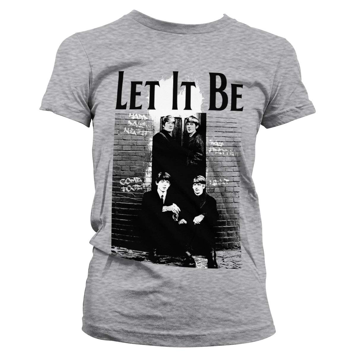 Offizielles Lizenzprodukt Beatles - Let It Be Damen T-Shirt (H.Grau), Medium