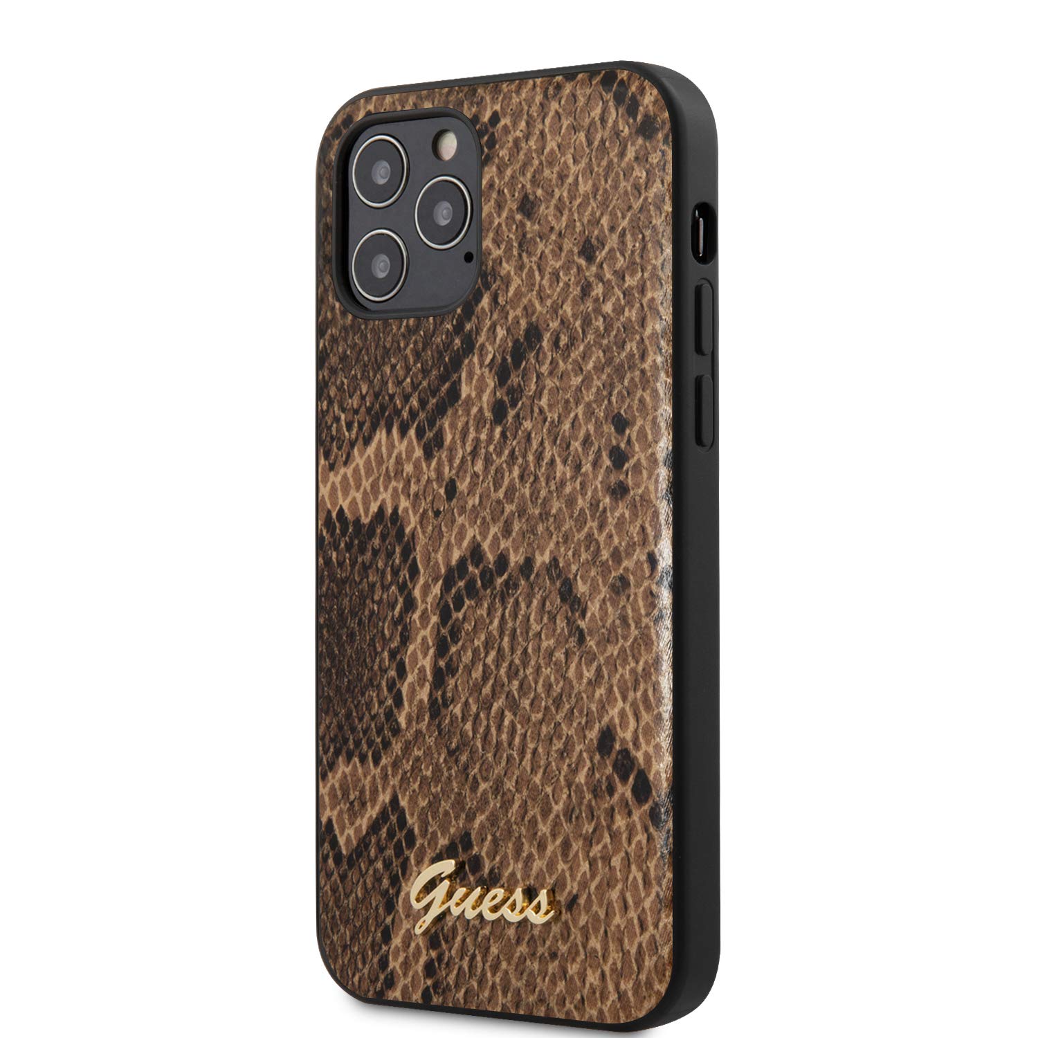 Guess GUHCP12LPUSNSMLBR Script Python Collection Hülle für iPhone 12 Pro Max 6,7" Braun hardcase