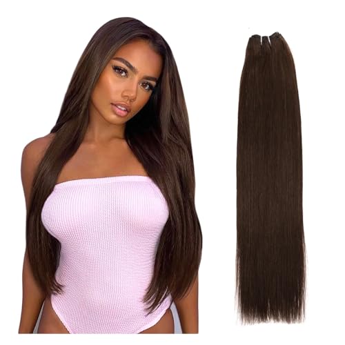 Human Hair Bundles Brasilianische glatte Haarwebart-Bündel, 35,6–71,1 cm, Höhenverhältnis, Remy-Haarverlängerungen, 100 g/Stück human hair weave (Size : 1Pcs/Lot, Color : #2_20INCHES)