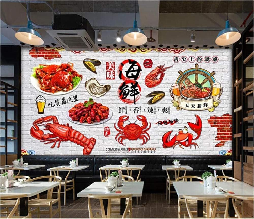 Leckere Meeresfrüchte Hummer Krabbe 3D Tapete Poster Restaurant Schlafzimmer Wohnzimmer Sofa TV Dekorative Wand-350cm×256cm