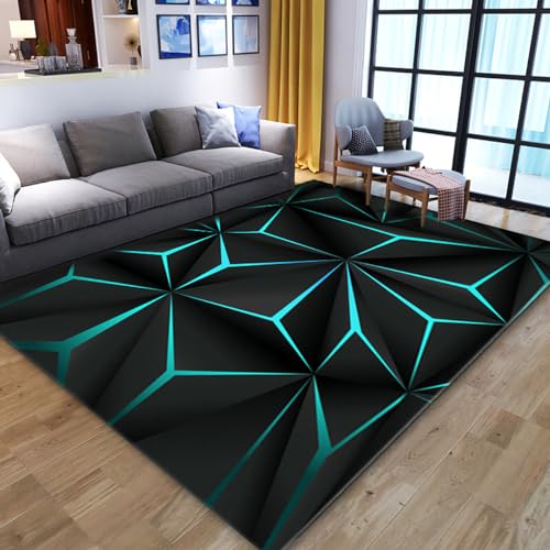 Dazzluxe 3D-Teppich Mit Optischer Täuschung, Vortex-Illusions-Bodenmatte, Moderner, Abstrakter, Rutschfester 3D-Teppich Für Türeingang, Badezimmer, Treppen, Spielzimmer, Wohnzimmer,A,200 * 300cm