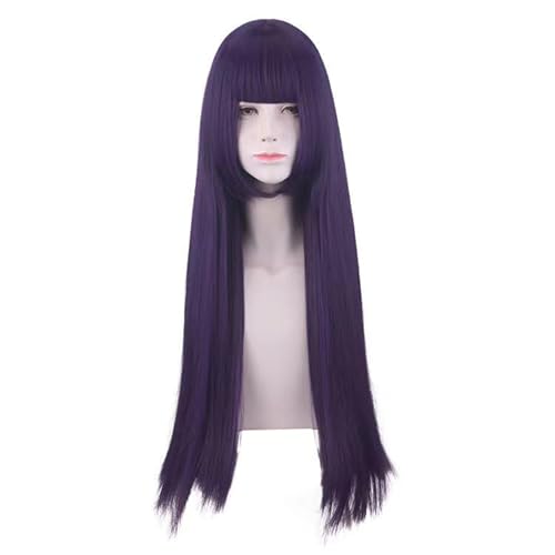 WCCNKK Anime Coser Genshin Impact Yun Jin Cosplay Perücken Lila Gespaltenes Blaues Geflochtenes Langes Haar Hitzebeständige Synthetische Haare Wig+ Perücke Kappe, Geeignet Für Halloween-Party