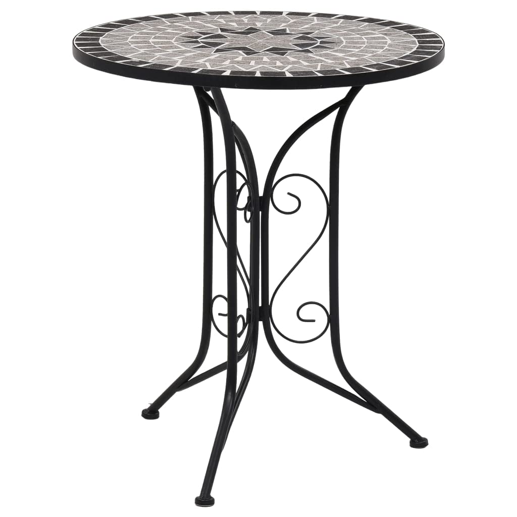 Lauuoeriau Home Items, Mosaik-Bistrotisch, Grau, 61 cm, Keramik, Anzugmöbel