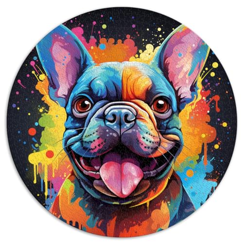 Spielzeug-Puzzle, Französische Bulldogge, 1000-teiliges Puzzle für Erwachsene, 26,5 x 26,5 Zoll, pädagogische Herausforderung für anspruchsvolles Puzzlespiel und Familienspiel