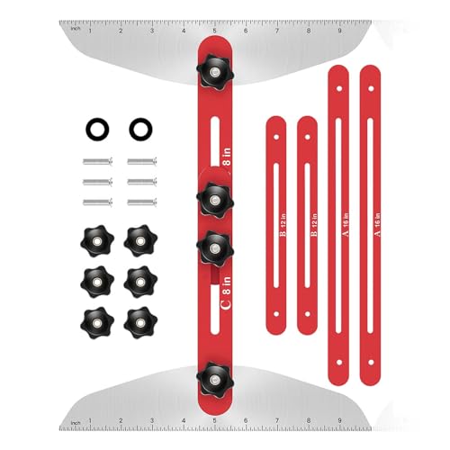 Treppenstufen-Messer für Treppenstufen, 25,4 cm bis 134,6 cm, multifunktionales Aluminium-Treppenstufen-Messwerkzeug