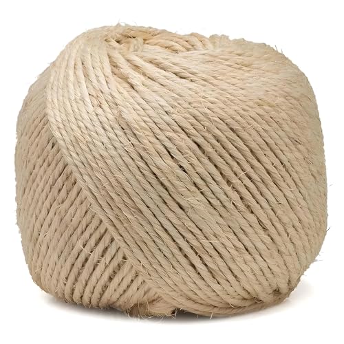 Sisal Schnur Natur, 4 mm ± 190 m, Seil für Garten, Kratzbaum, Basteln, Verpackung