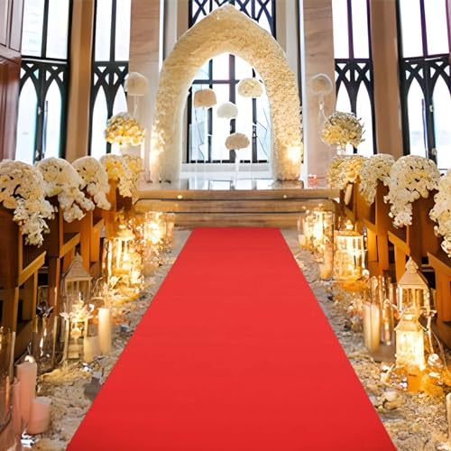 Roter Gangläufer für Hochzeitszeremonie, 2 mm dicker Event-Teppich, rutschfester Laufsteg-Teppich für Hochzeitsdekorationen im Innen- und Außenbereich, Weihnachtsfeier-Außenzubehör ( Size : 1.5x20m )