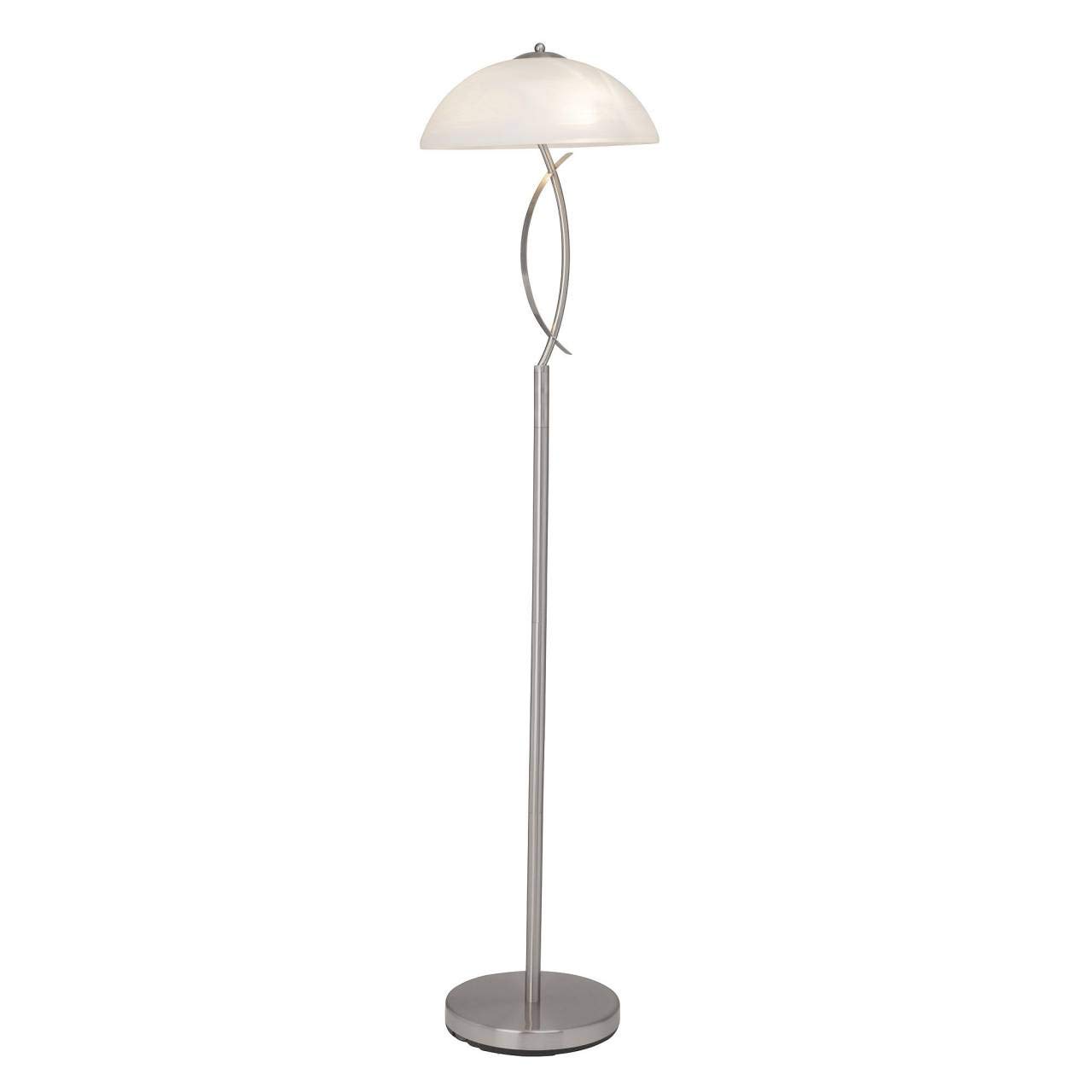 BRILLIANT Lampe Boston Standleuchte eisen/weiß-alabaster | 2x D45, E14, geeignet für Tropfenlampen (nicht enthalten) | Mit Fußschalter