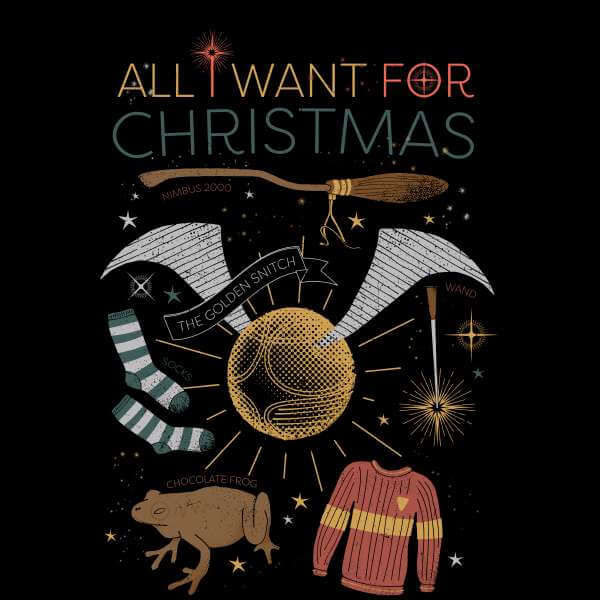 Harry Potter All I Want Damen Weihnachtspullover - Schwarz - XL 2