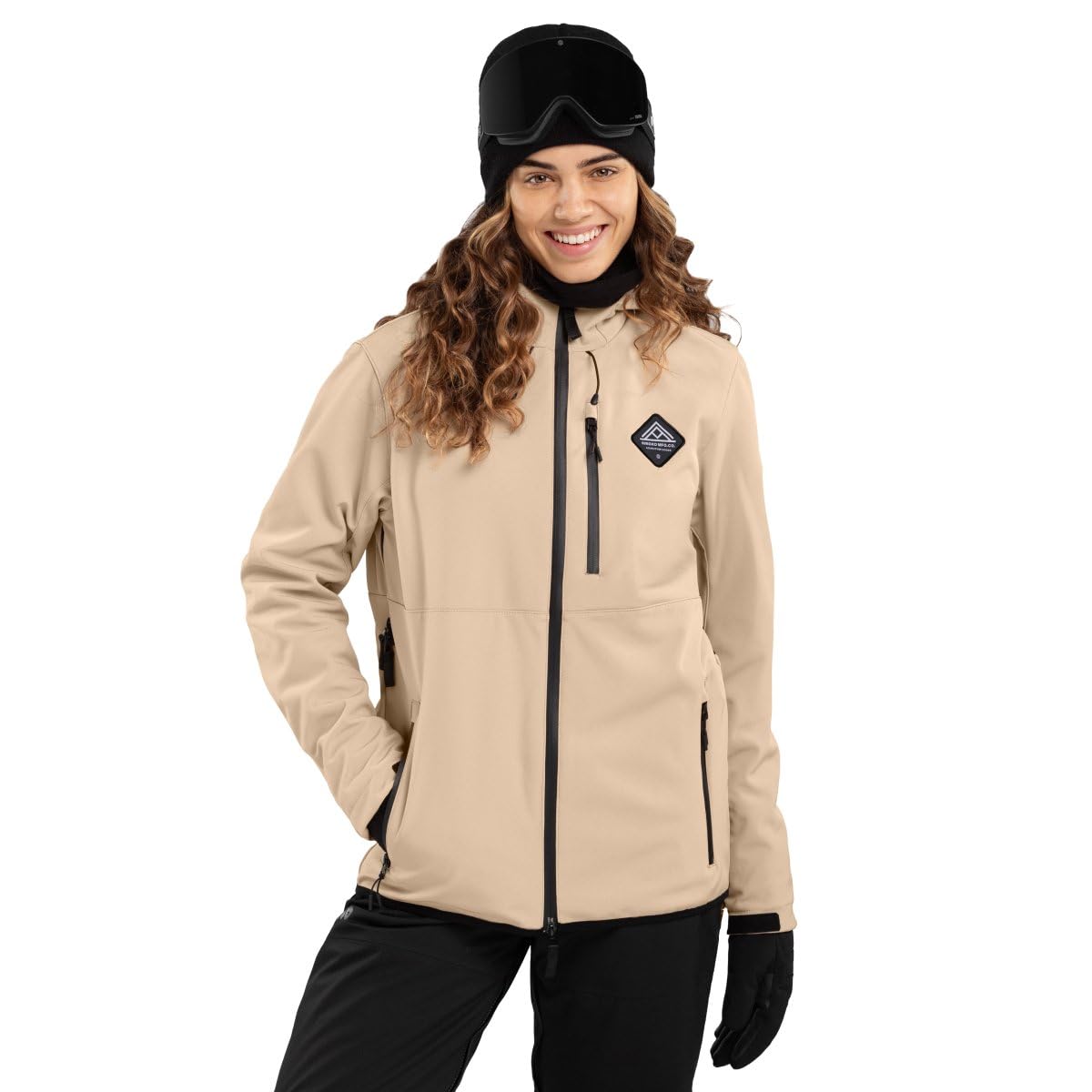 SIROKO - Softshell Jacke für Schnee für Damen W2-W Cerro - L - Beige