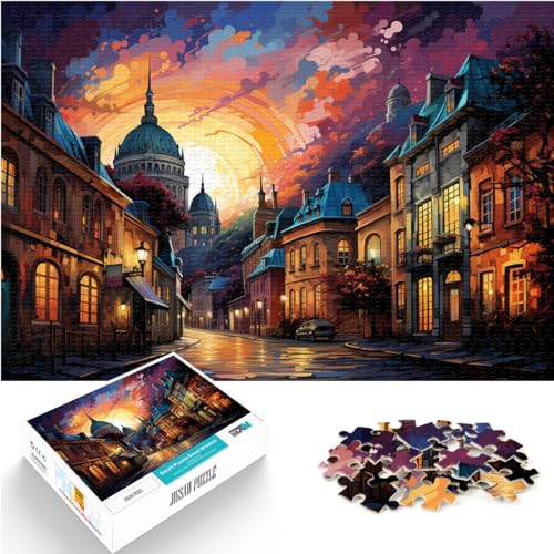 Puzzle, buntes altes Quebec, 1000 Teile, Puzzle für Erwachsene, Holzpuzzle, entspannendes geistiges Lernspielzeug, 1000 Teile (50 x 75 cm)