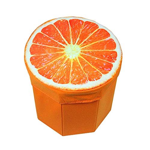 Rysmliuhan Shop fusshocker Couch hocker Aufbewahrungshocker Puffs Hocker und Puffs Fußschemel Fußhocker Kleiner osmanischer Stauraum Aufbewahrungshocker L,orange