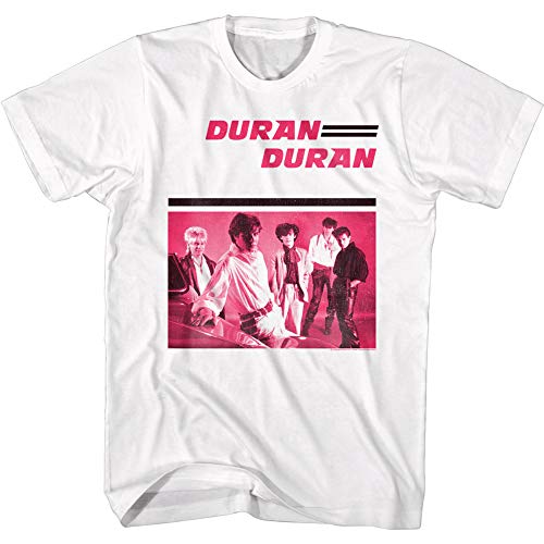 American Classics Duran Duran 80er Jahre Music Band Image Adult Short Sleeve T-Shirt Graphic Tee - Weiß - Klein