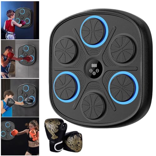 Asslye Smart Music Boxing Machine, Bluetooth Boxmaschine mit Musik Erwachsene Kinder, Elektronische Boxgerät mit Musik, Indoor Wand Music Boxing Training Machine mit Beleuchtung